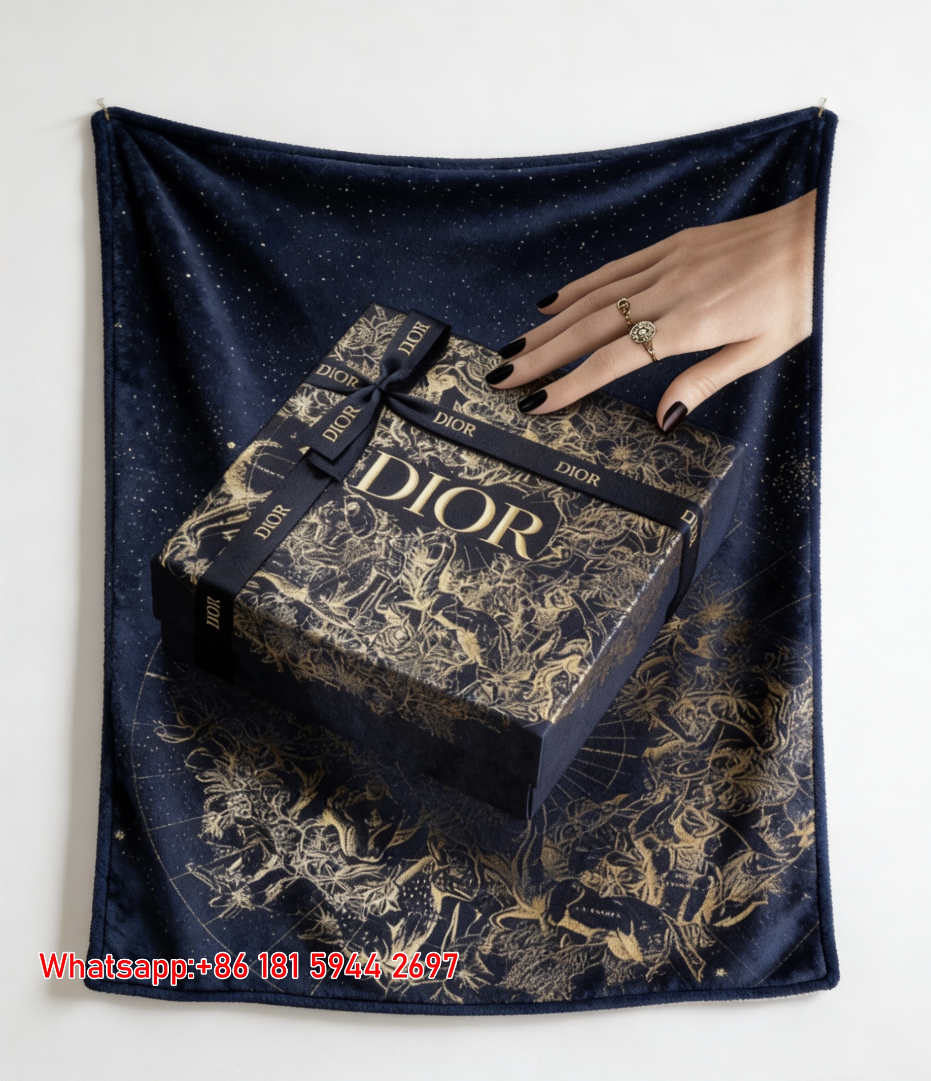 Dior Starry Sky Gift Box Flannel Sofa Throw Blanket D027
